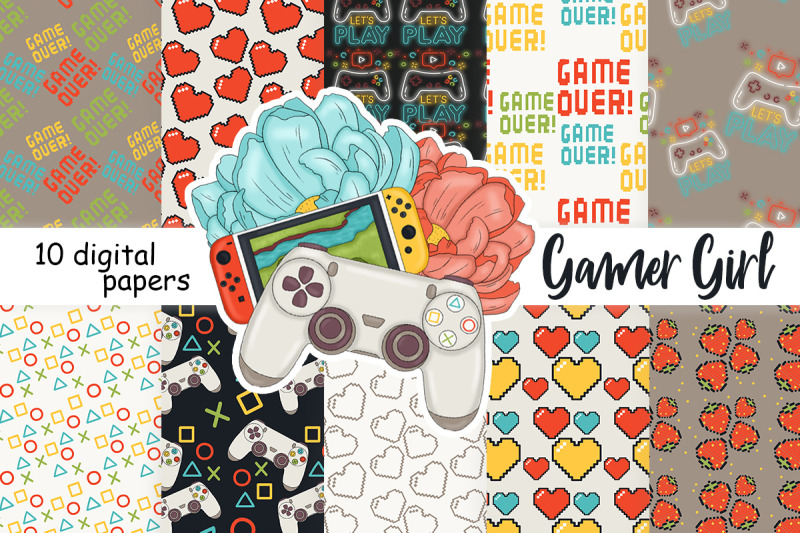 gamer-girl-pattern