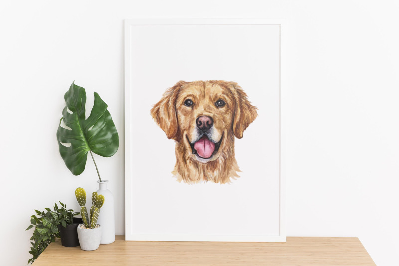 retriever-dog-watercolor-cute-set-6-dogs-breeds