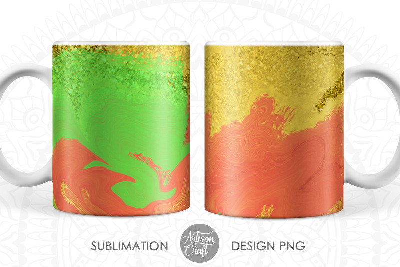 sublimation-designs-for-mugs-red-and-green-mug-with-gold-glitter-11o