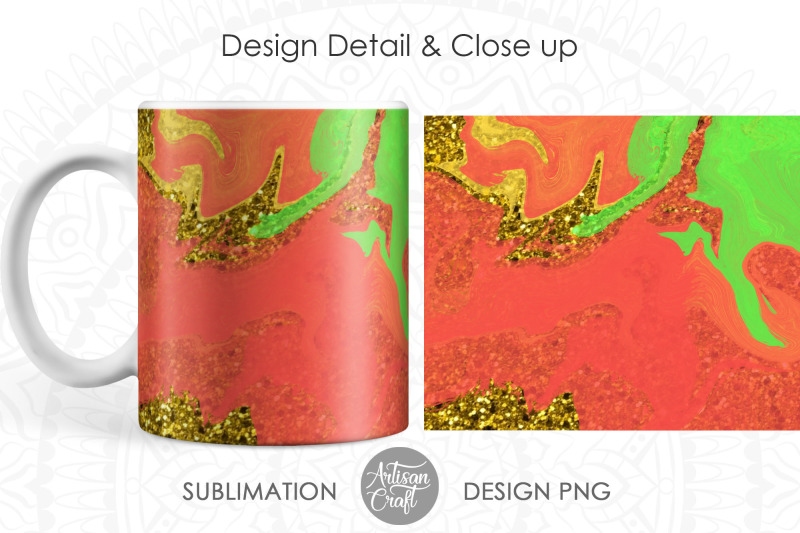 sublimation-designs-for-mugs-red-and-green-mug-with-gold-glitter-11o