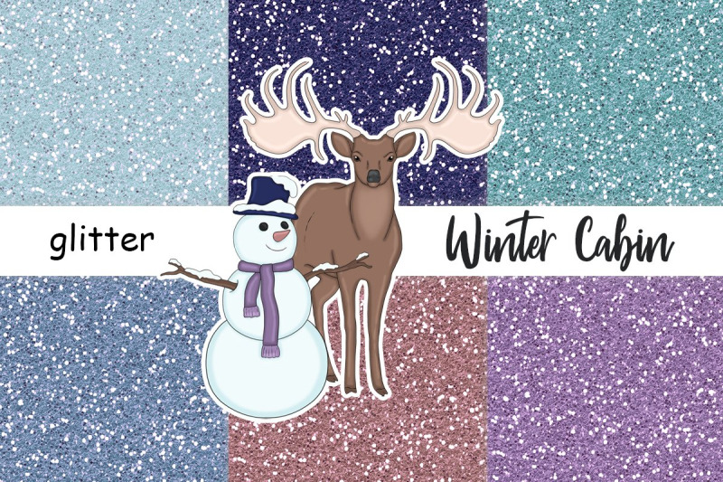 winter-cabin-glitter