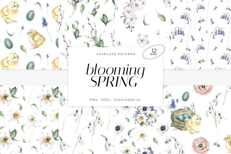 blooming-spring-seamless-patterns