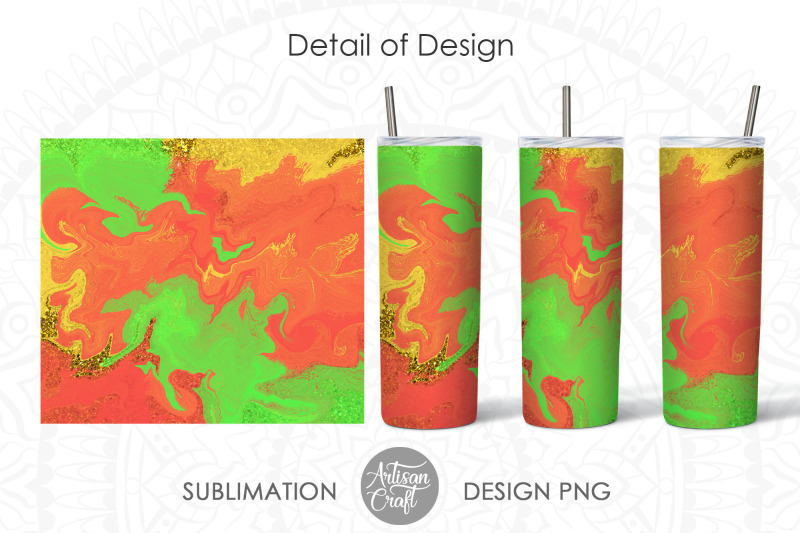 20oz-skinny-tumbler-design-with-green-and-red-acrylic-pour-art-tumble