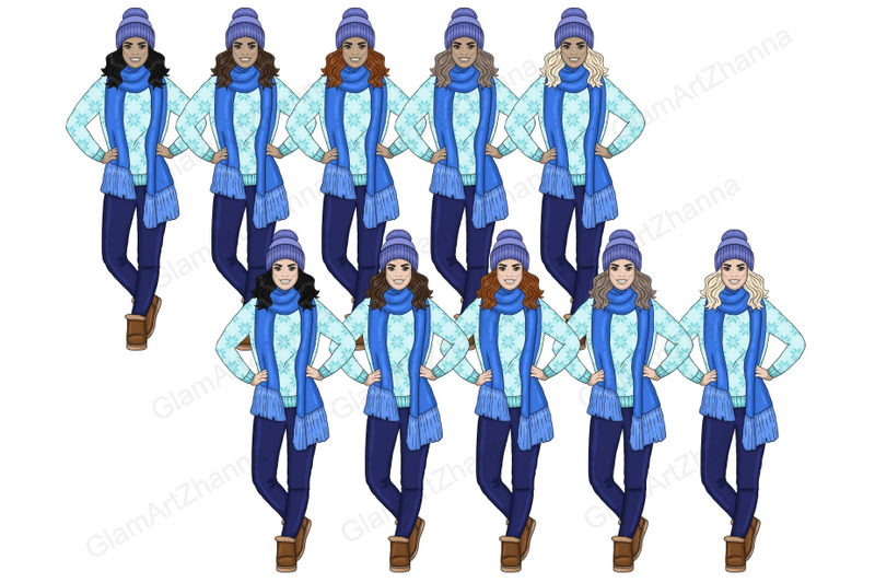 winter-blue-girls-clipart