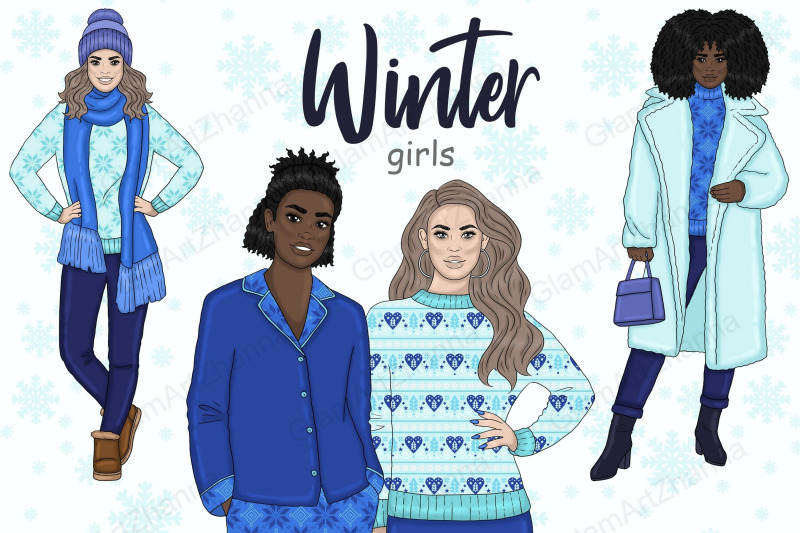 winter-blue-girls-clipart