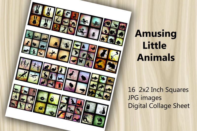 digital-collage-sheet-amusing-animals