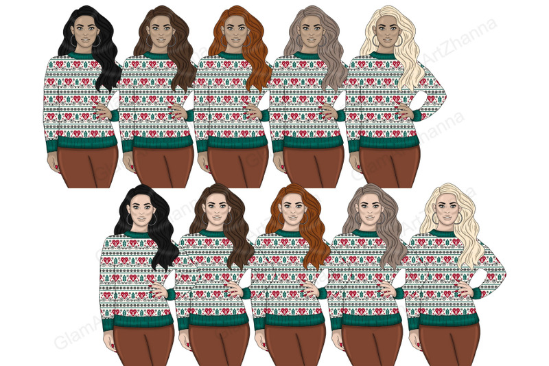 winter-red-girls-clipart