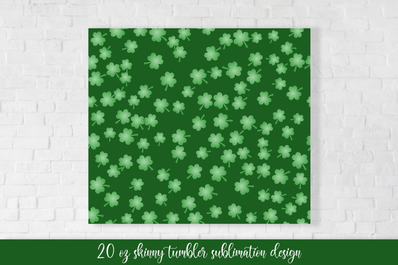 st-patricks-day-tumbler-sublimation-wrap-green-shamrocks-tumbler