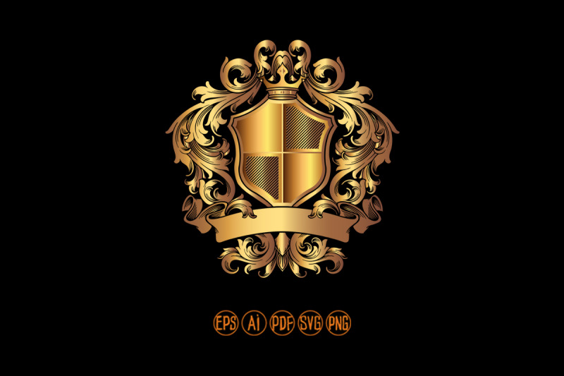 luxury-shield-crown-badge-with-classic-ribbon-logo