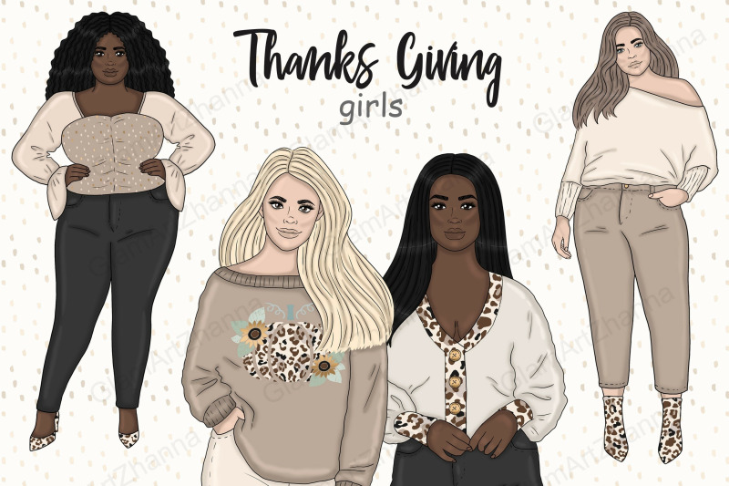 thanks-giving-girls-clipart