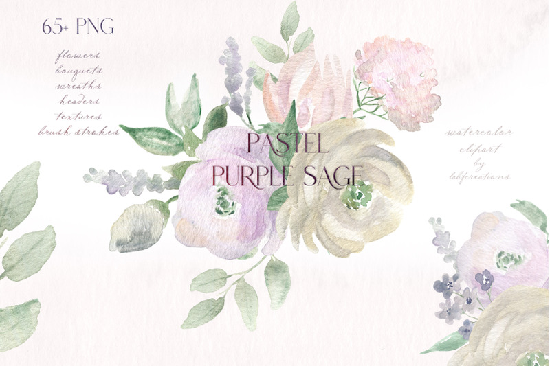 pastel-purple-sage-watercolor-clipart-set