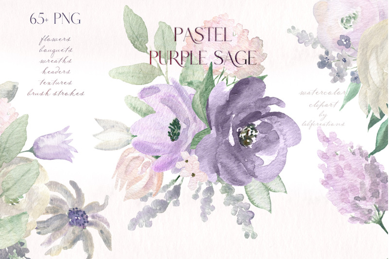 pastel-purple-sage-watercolor-clipart-set