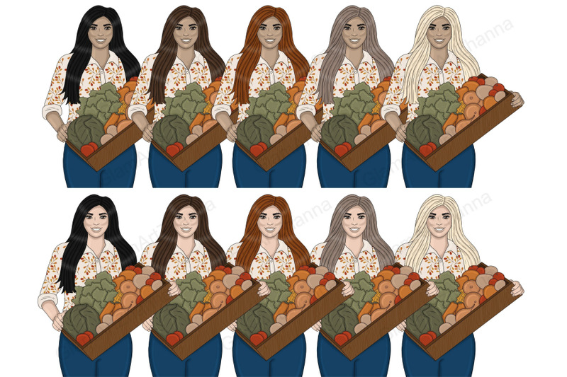 harvest-girls-clipart