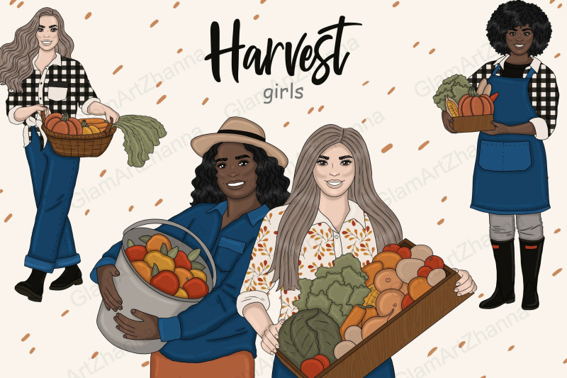 harvest-girls-clipart