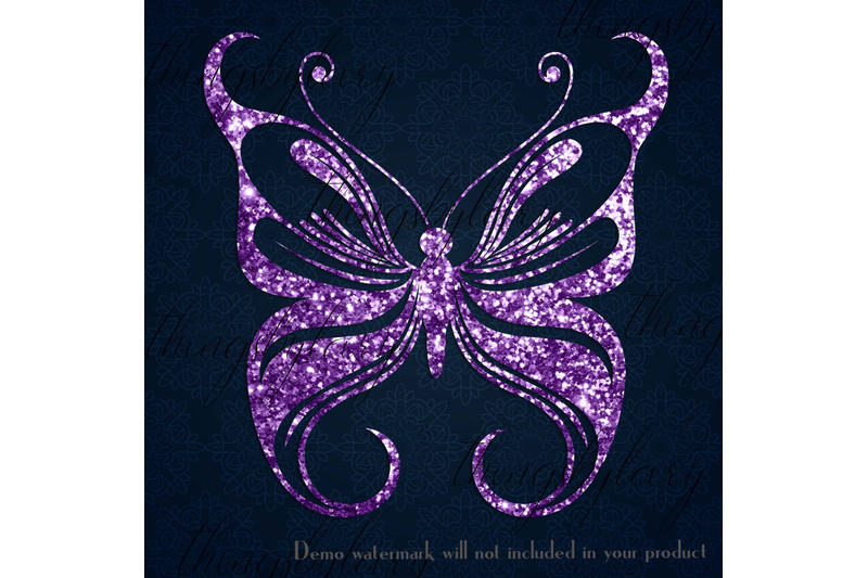 30-lavender-purple-foil-and-glitter-butterfly-png-isolated