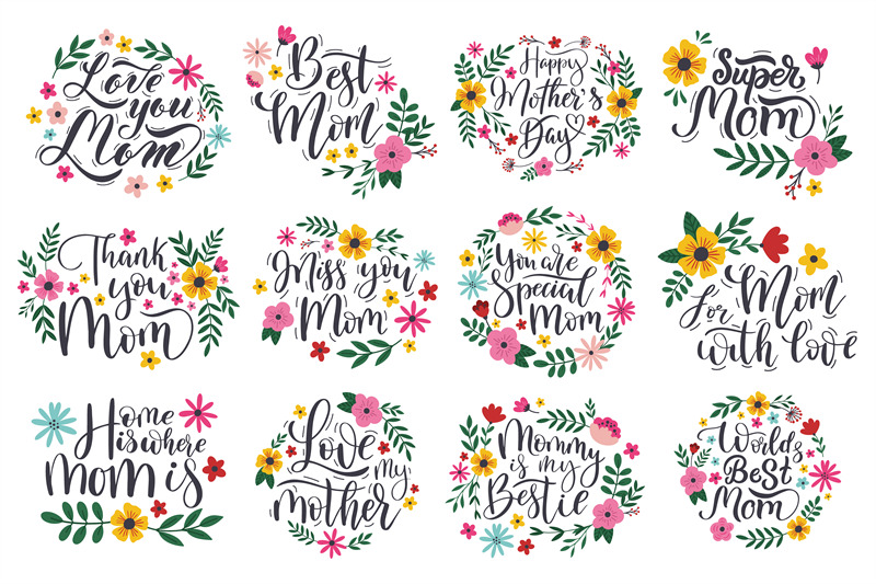 mother-039-s-day-lettering-quotes-greeting-cards-elements-happy-mothers