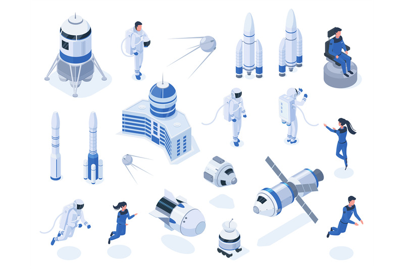 isometric-space-bodies-astronaut-satellites-and-spacecraft-outer-sp