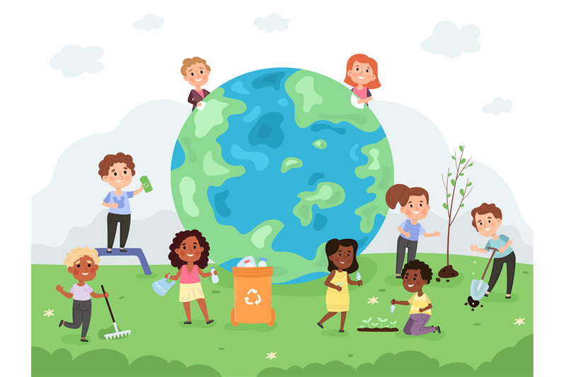 kids-take-care-of-earth-day-environment-protection-kindergarten-acti