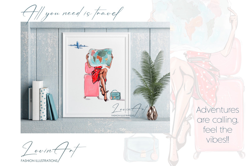 travel-girl-with-map-on-suitcase-fashion-illustration