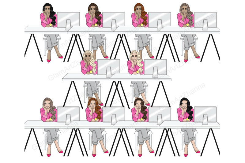 crafter-girl-clipart-bundle-craft-woman-illustration