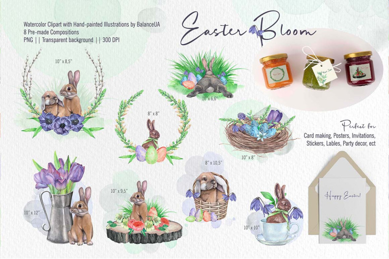 easter-pre-made-compositions-watercolor-clipart-easter-bunny-and-egg