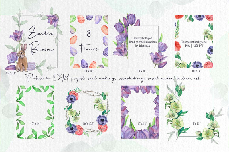 easter-frame-watercolor-clipart-spring-clipart-easter-decor-png