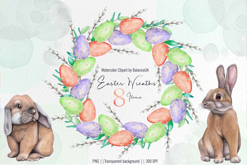 easter-wreath-watercolor-clipart-spring-clipart-easter-flowers