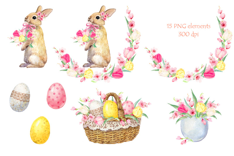 easter-bunny-watercolor-clipart-spring-floral-png-clip-art