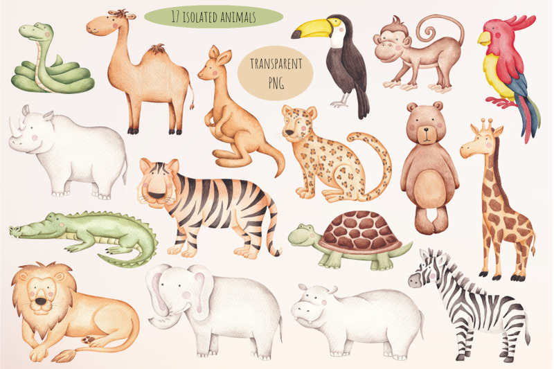 watercolor-clipart-quot-safari-animals-quot