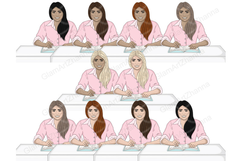 study-bright-girls-clipart