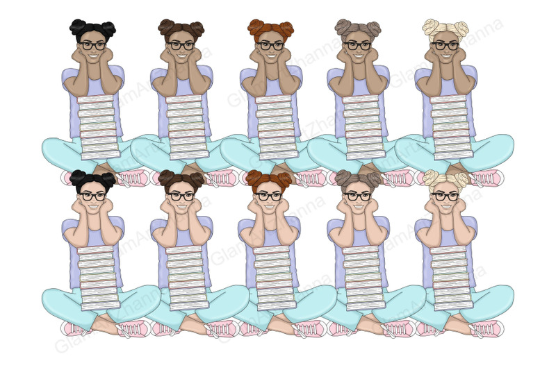 study-bright-girls-clipart