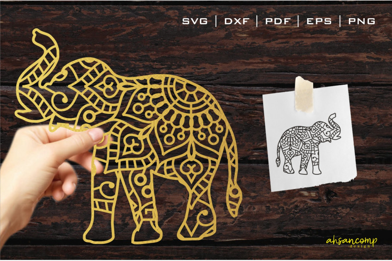 elephant-mandala-paper-cut-amp-print-vector