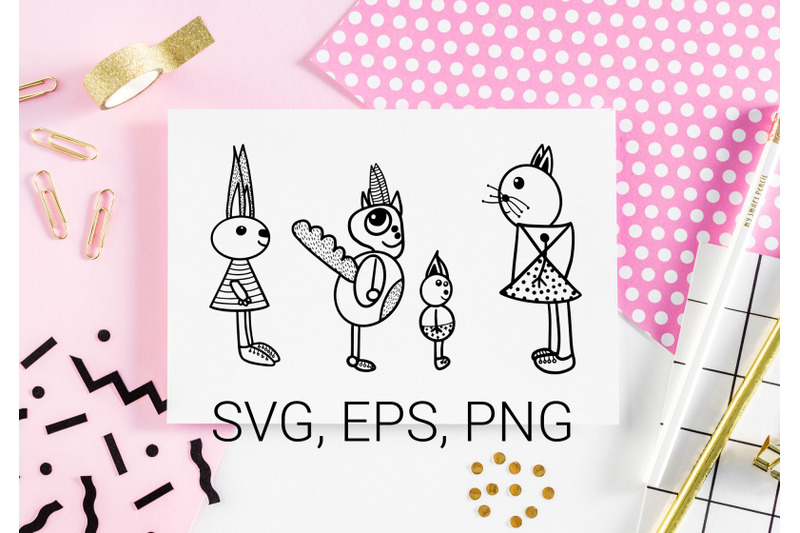 funny-whimsical-animals-doodles-svg-eps-png