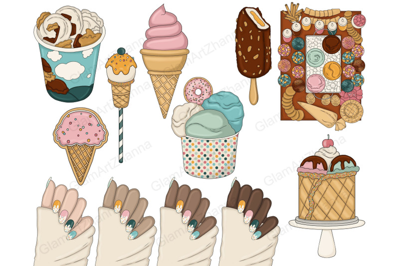 ice-cream-clipart-retro-groovy-graphics-set