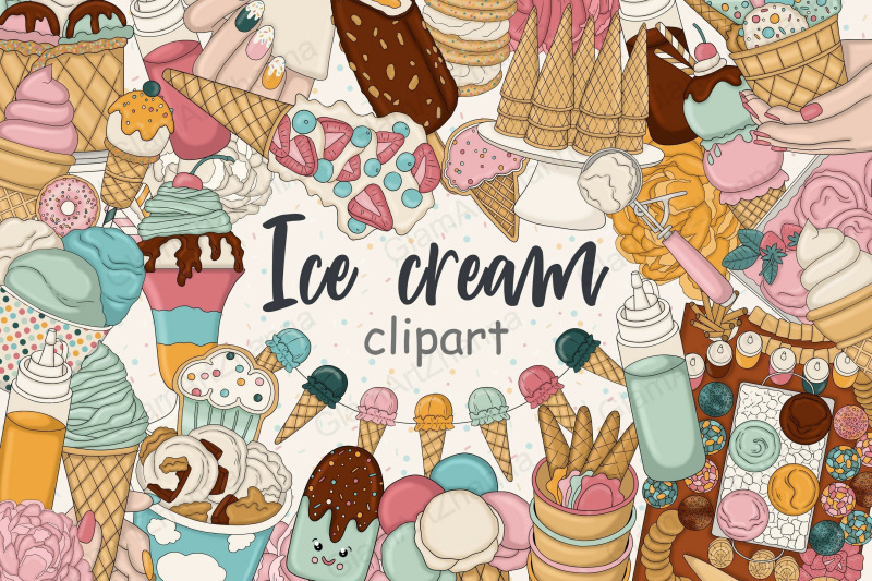 ice-cream-clipart-retro-groovy-graphics-set