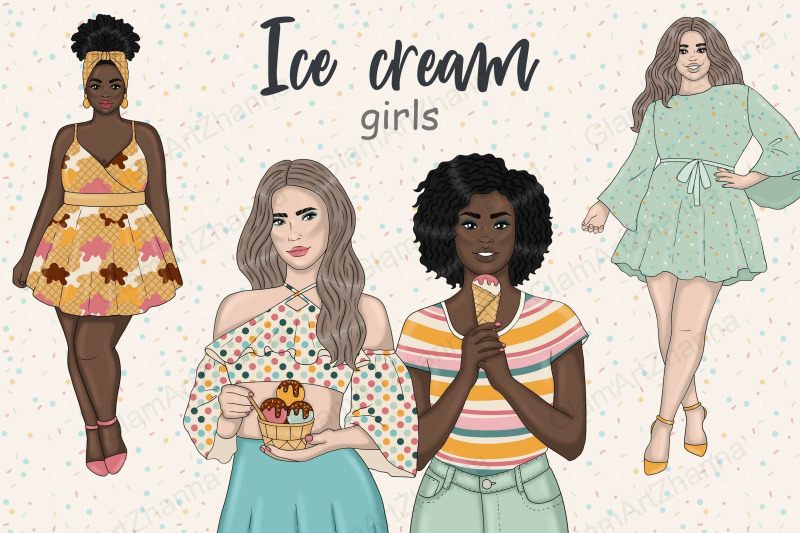 ice-cream-girl-clipart-retro-woman-graphics