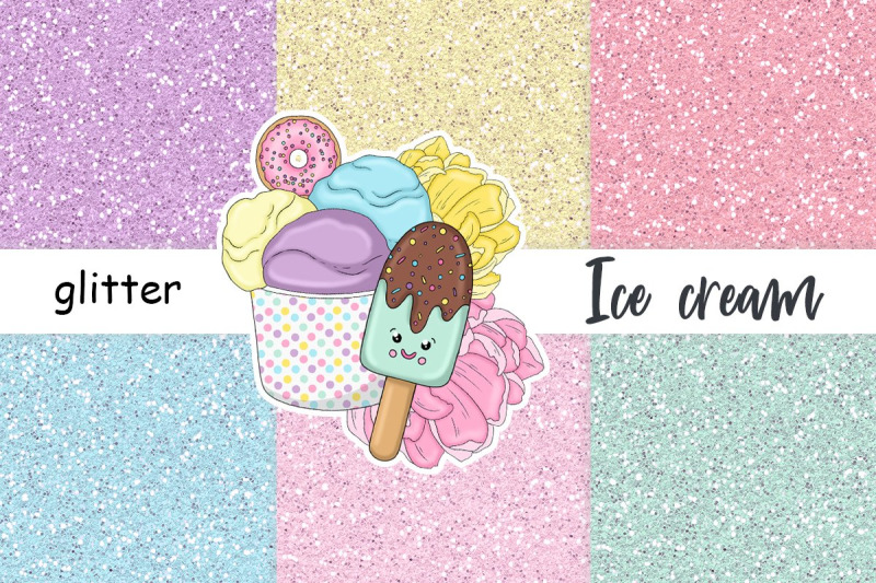 ice-cream-glitter-pastel-paper