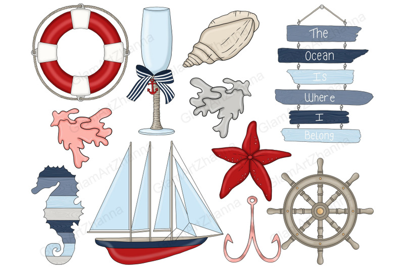 nautical-clipart-sailor-illustration-set