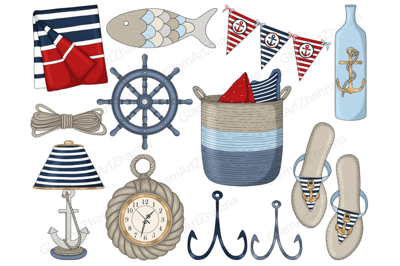 nautical-clipart-sailor-illustration-set