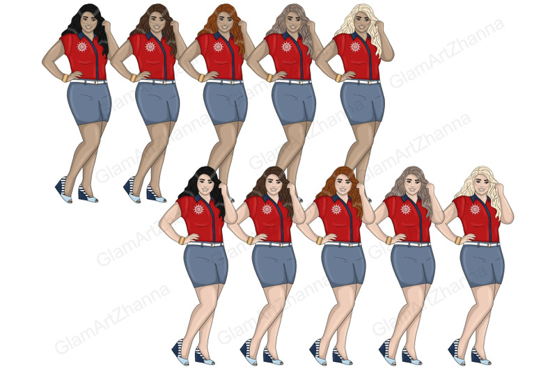 nautical-clipart-travel-girl-illustration-set