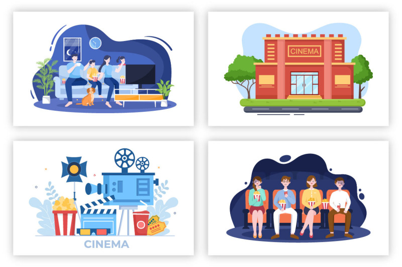 24-cinema-movie-theater-flat-design-illustration