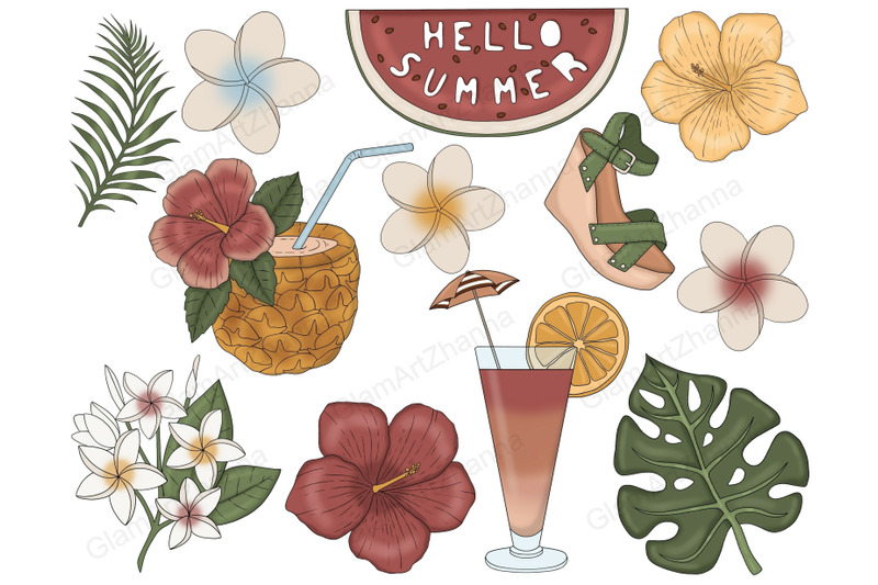 summer-boho-clipart-beach-party-graphics-set