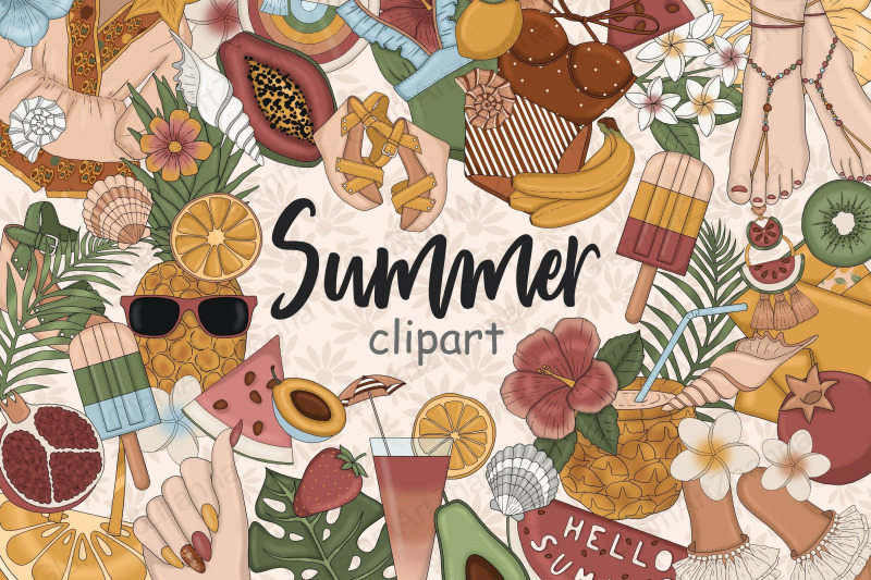 summer-boho-clipart-beach-party-graphics-set