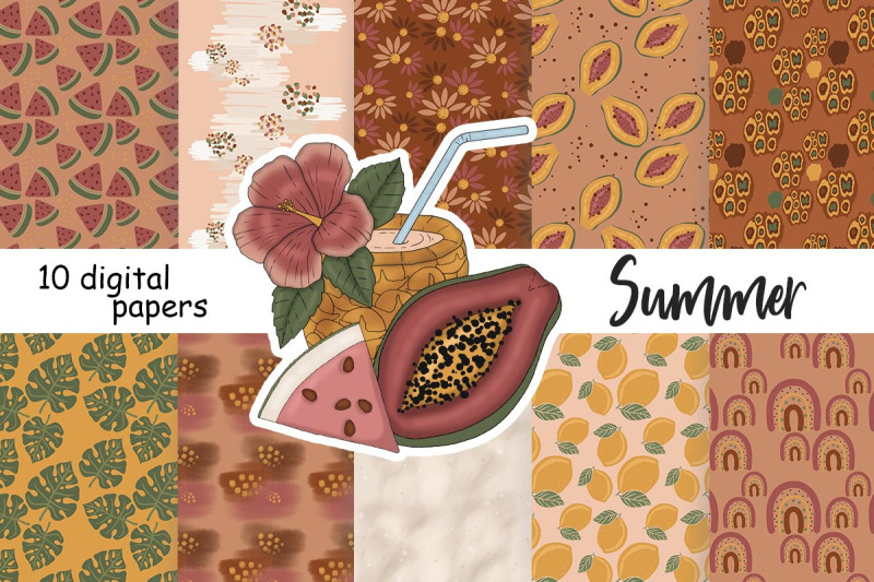 summer-digital-paper-set-boho-raindbow-paper