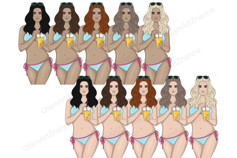 summer-girl-clipart-bikini-woman-illustration
