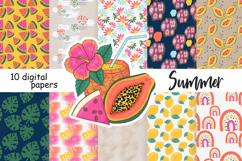 summer-digital-paper-set-tropical-pattern-bundle