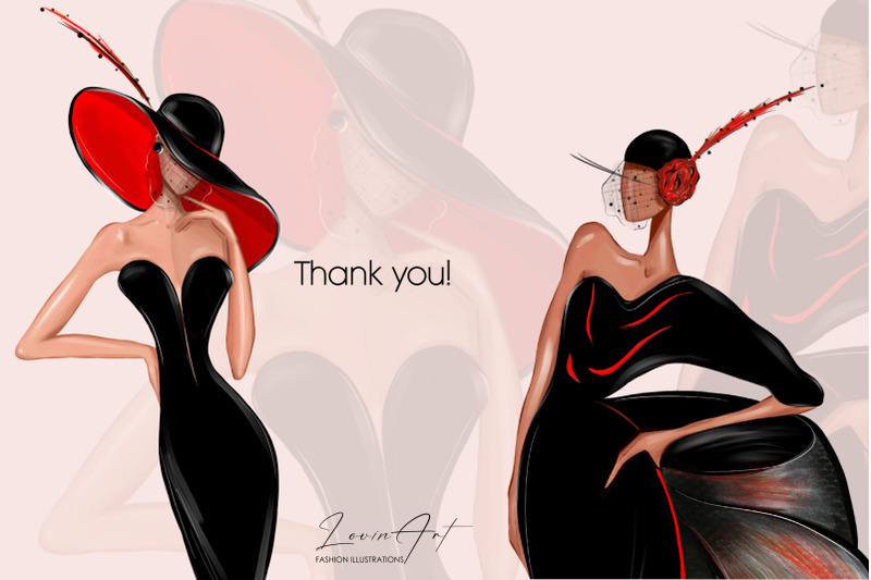 vintage-fashion-woman-in-black-dress-clipart-retro-lady-in-hat