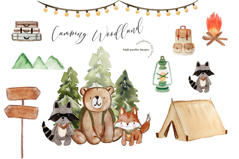 nursery-camping-woodland-animals-clipart