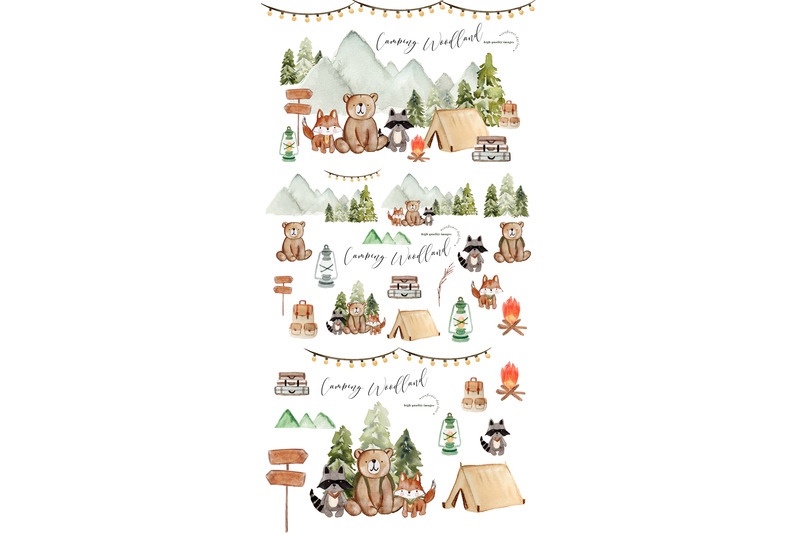 nursery-camping-woodland-animals-clipart