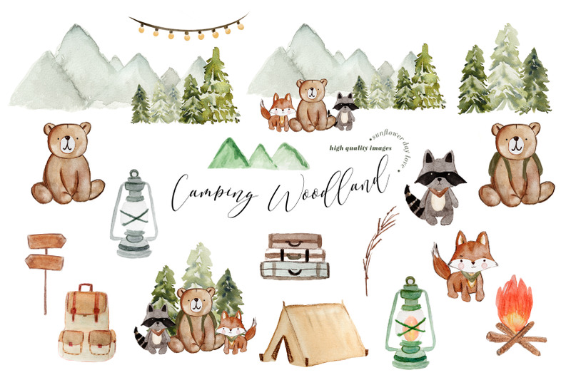 nursery-camping-woodland-animals-clipart